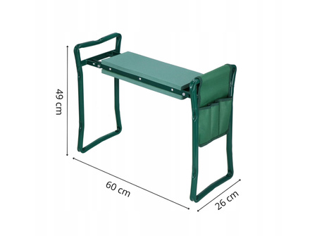 Klęcznik ogrodowy taboret składany siedzisko krzesło + Rękawice przybornik