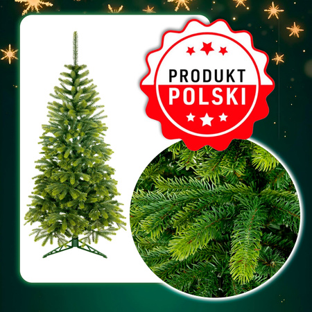 CHOINKA SZTUCZNA WĄSKA ŚWIERK PE SLIM Z GAŁĄZKAMI 180 CM JAK ŻYWA