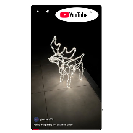 Renifer świąteczny 144 LED świetlna dekoracja ozdoba do ogrodu biały ciepły