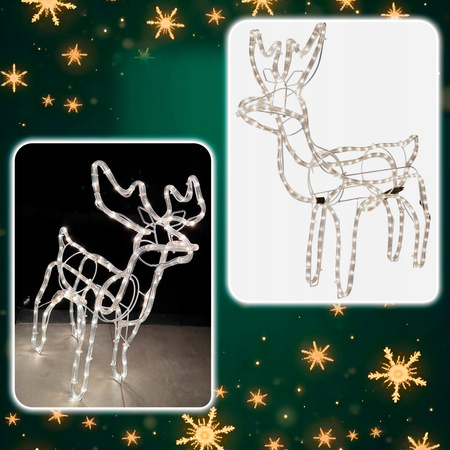 Renifer świąteczny 144 LED świetlna dekoracja ozdoba do ogrodu biały ciepły