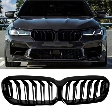 NERKI BMW G30 G31LCI M5 czarny połysk atrapa grill maski